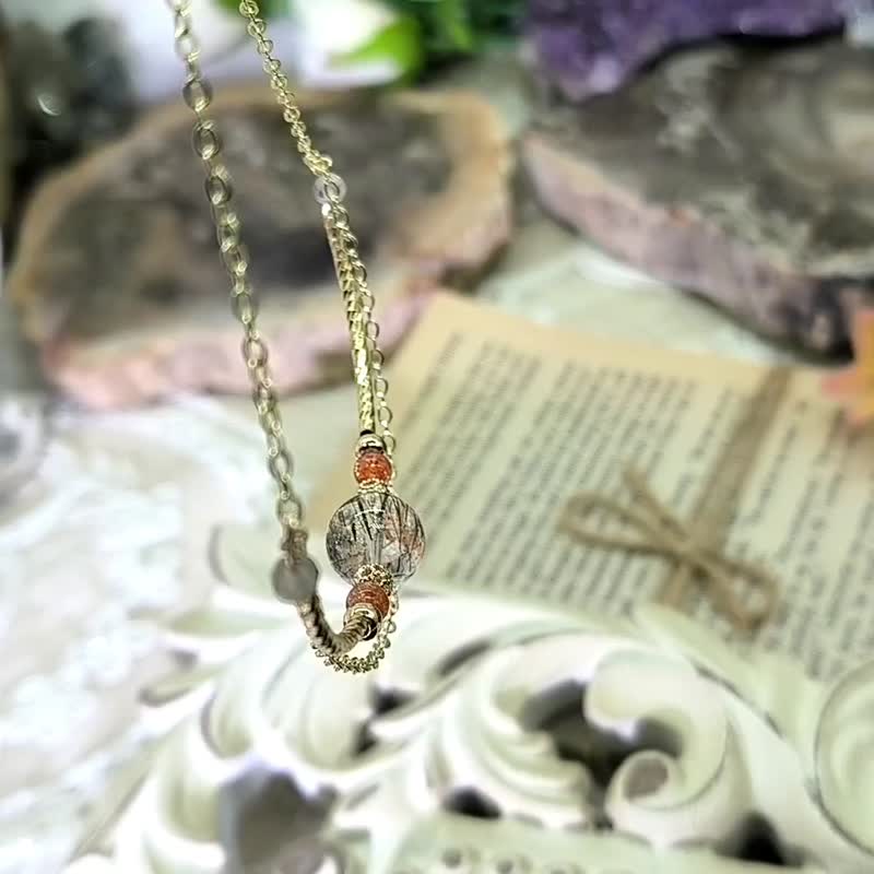 高贵礼物 古典美国18k 满闪金太阳 黑金超七 淡水珍珠 - 手链/手环 - 水晶 金色