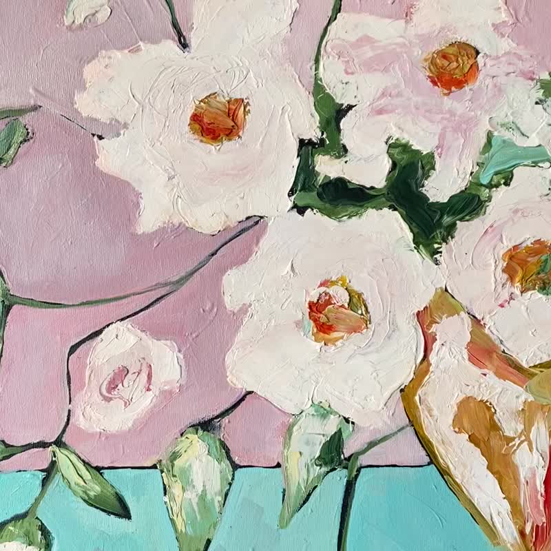 Pink Therapy 原画布面油画 静物画 野兽派艺术 马蒂斯启发 - 墙贴/壁贴 - 其他材质 粉红色