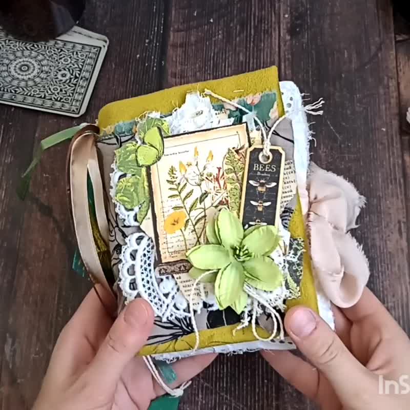 森林系手帐 绿色旅程 蝴蝶笔记本 手作 - 笔记本/手帐 - 纸 绿色