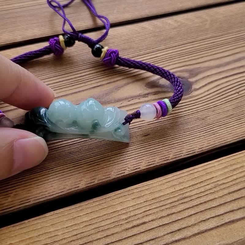 【亲翠】天然翡翠 冰飘蓝水绿花优雅美花苞手环牌 - 手链/手环 - 玉石 多色