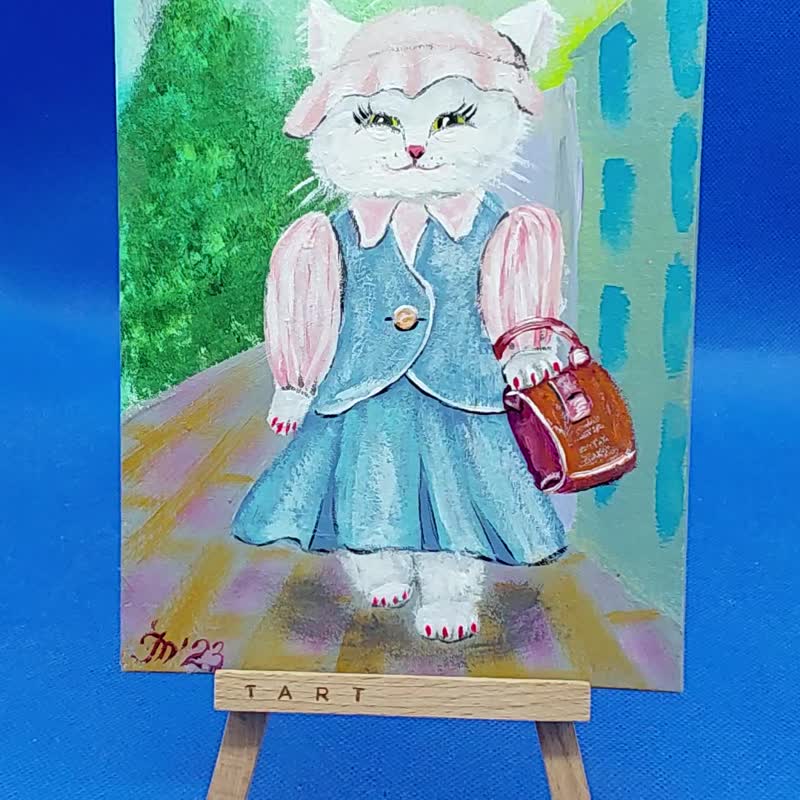 有趣的猫 #5 宠物画小图片有趣的动物原创壁画 - 墙贴/壁贴 - 其他材质 紫色