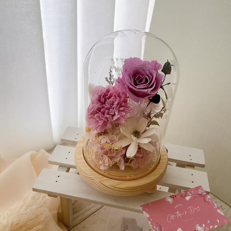 Miss。花谜 微光之境 康乃馨玻璃罩 玻璃盅 - 干燥花/捧花 - 植物．花 紫色
