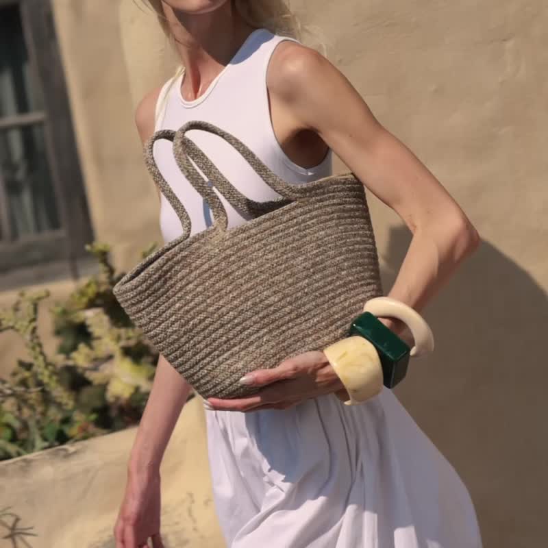 NALA TOTE - 手提包/手提袋 - 塑料 卡其色