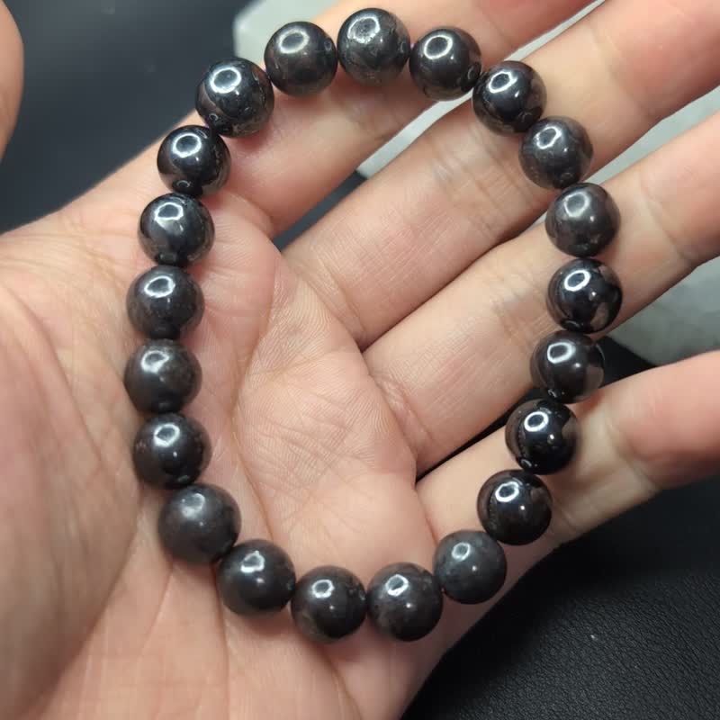 【订制品】黑舒俱徕 黑苏石 舒俱徕  手串 天然水晶 8-14mm - 手链/手环 - 水晶 