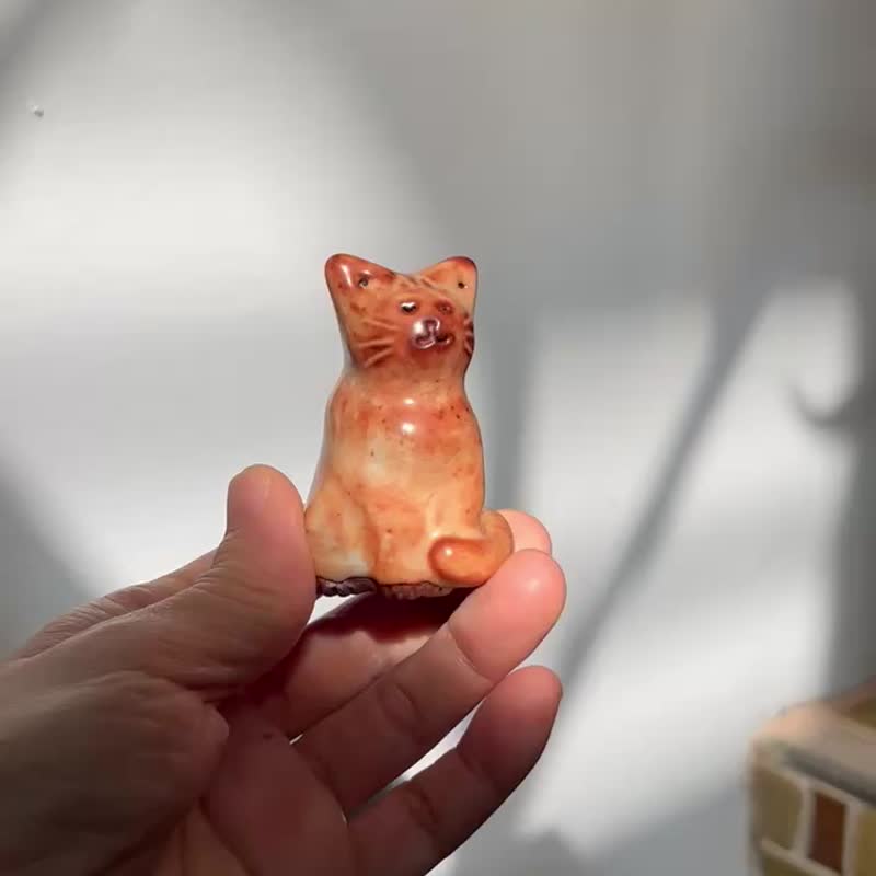 惬意ㄉ小胖橘 / 志野釉 / 陶 - 玩偶/公仔 - 陶 橘色