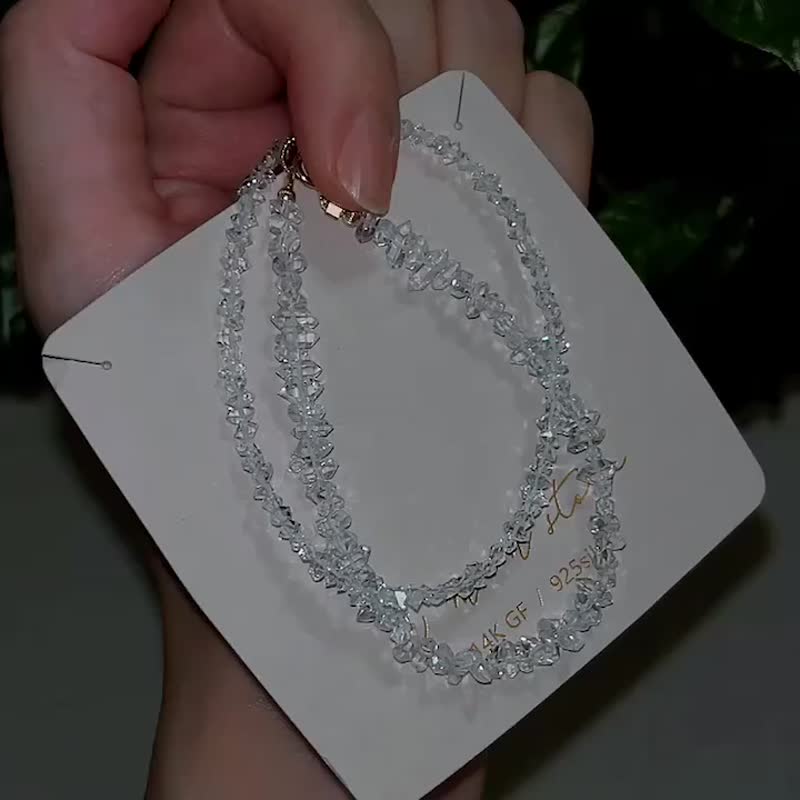 星钻银河 特级超白透闪灵钻圈手链 颗颗完美双尖 - 手链/手环 - 水晶 透明