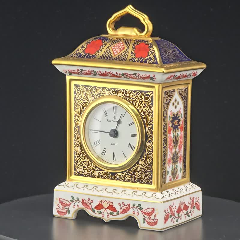 Royal Crown Derby 英国制骨瓷古典桌钟 皇家德比描金石英钟 - 时钟/闹钟 - 瓷 
