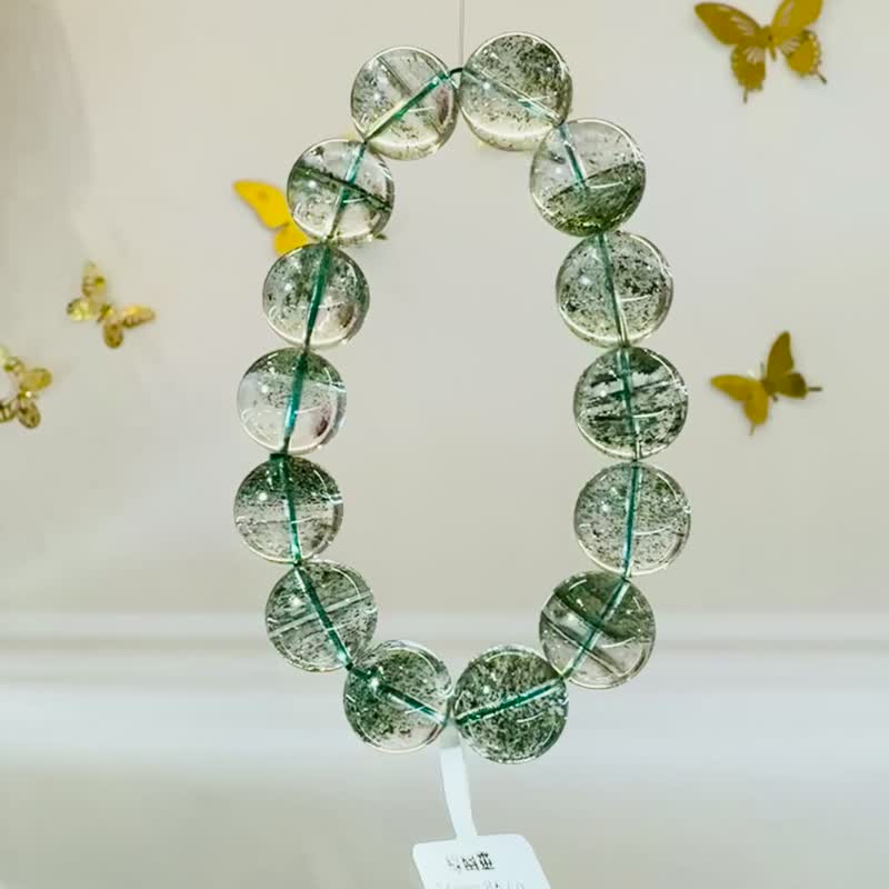 玻璃浓色招财千层满天星绿幽灵16cm86.4g主正财事业贵人缘生意缘 - 手链/手环 - 水晶 绿色