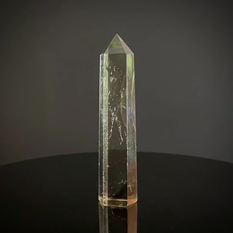 NO.19 彩虹光黄水晶柱 激光雷射手术刀 激光柱 黄水晶柱 82*19MM - 摆饰 - 水晶 透明