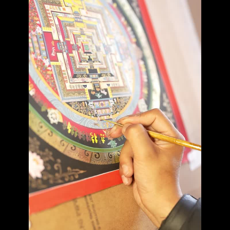 Kalachakra 曼陀罗唐卡——轮回与意识的神圣图示 - 墙贴/壁贴 - 其他材质 多色