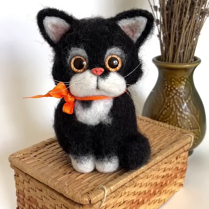 针毡动物猫 - 玩偶/公仔 - 羊毛 黑色