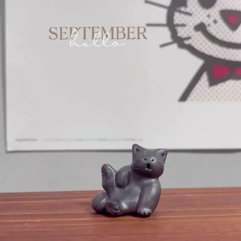 理直气壮Q / 黑猫 / 陶偶 - 玩偶/公仔 - 陶 黑色
