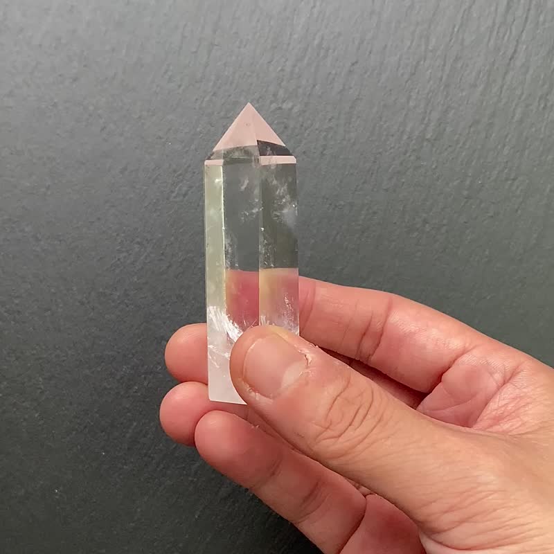 能量摆件-天使之翼 天然冰透蓝针白水晶能量柱 冥想 疗愈 净化 - 摆饰 - 水晶 白色