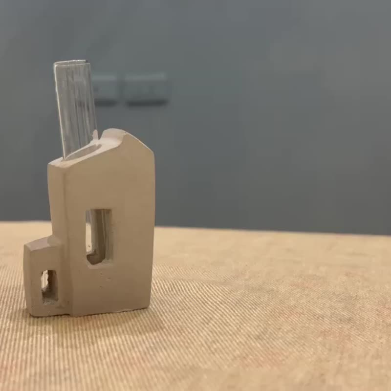 篓空小屋(附试管) - 香薰/精油/线香 - 水泥 灰色