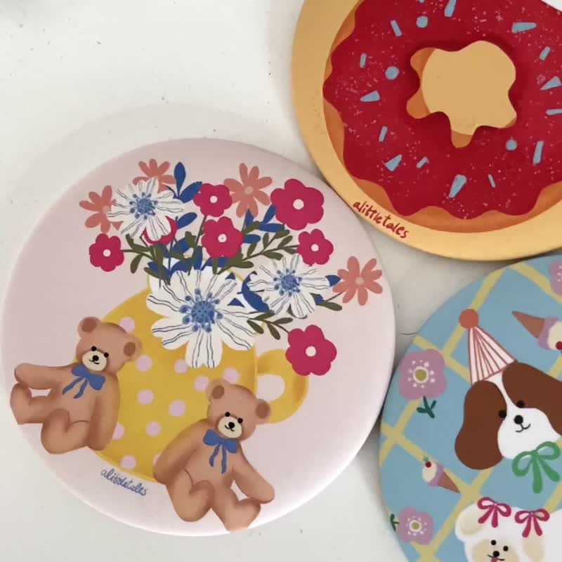 便携式镜子 - 彩妆刷具/镜子/梳子 - 玻璃 多色