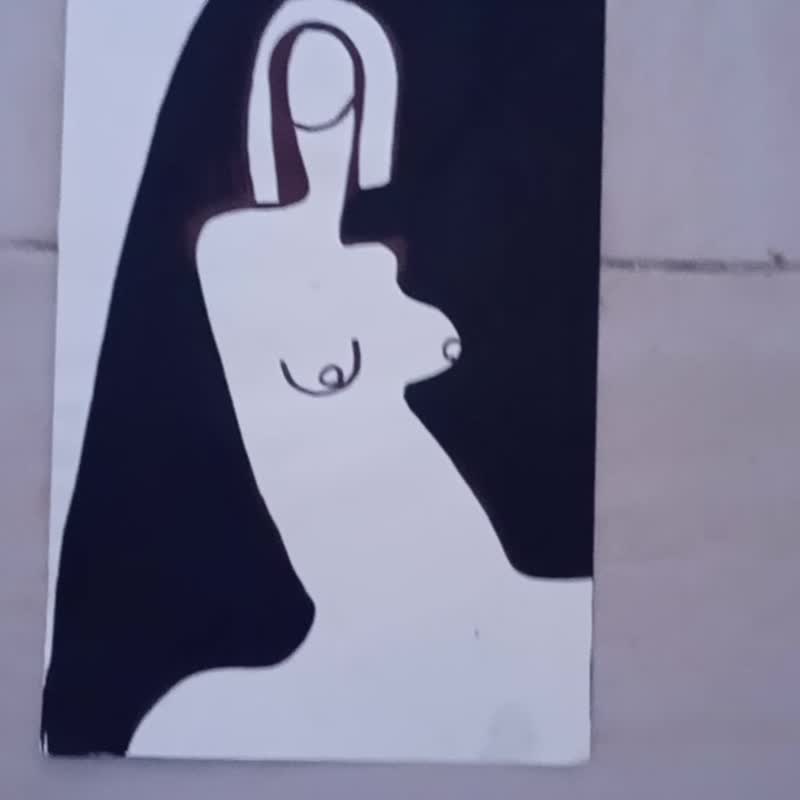 黑白裸女画作 - 海报/装饰画/版画 - 纸 