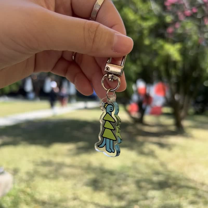 恐龙圣诞树 | 压克力吊饰 | 钥匙圈 - 钥匙链/钥匙包 - 防水材质 蓝色