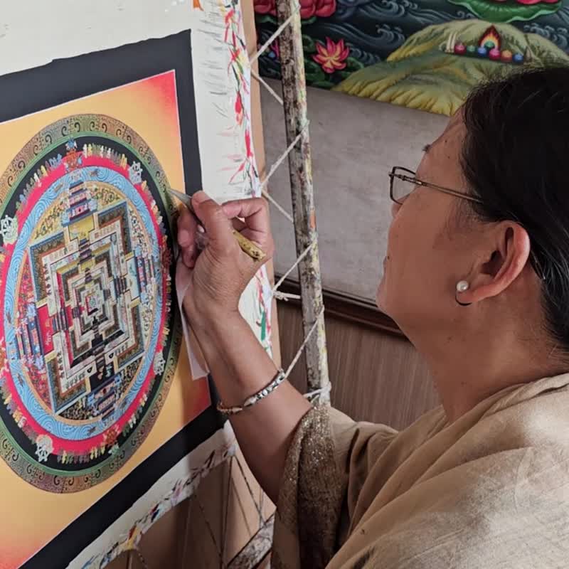 时轮曼陀拉唐卡——藏传佛教艺术中的神圣时间之轮 - 墙贴/壁贴 - 其他材质 多色