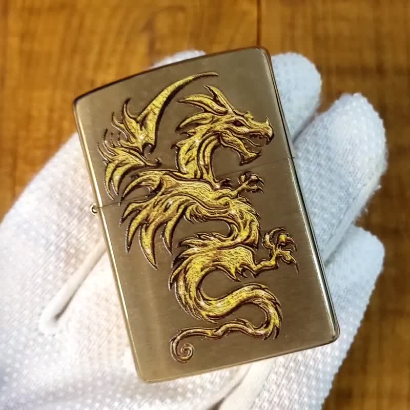 【ZIPPO官方旗舰店】 飞龙防风打火机 29725 - 其他 - 铜/黄铜 金色