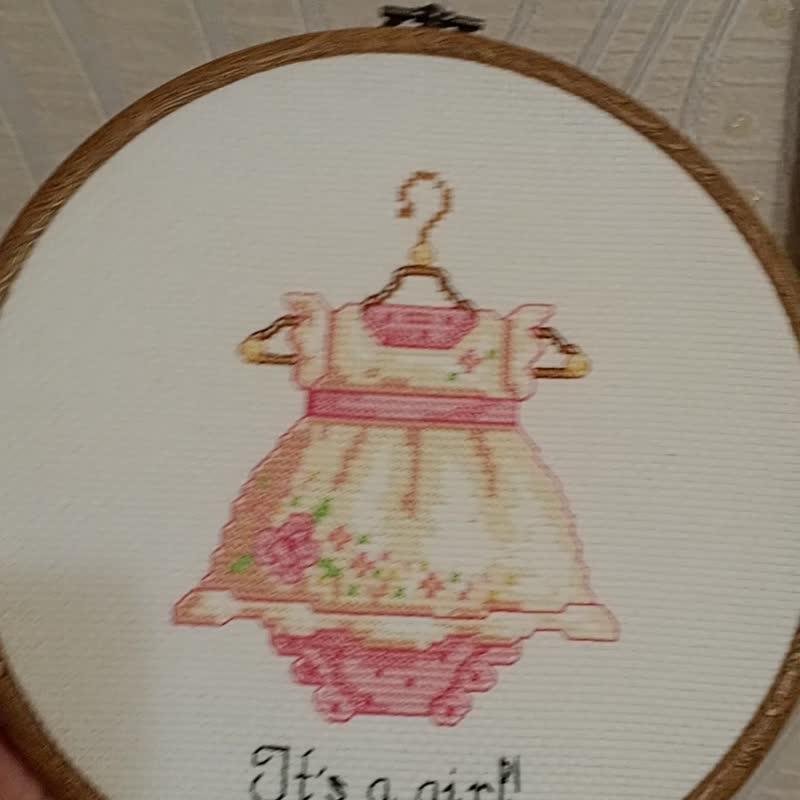 手工制作欢迎小宝宝绘画、婴儿出生墙艺术、家居装饰、装饰 - 墙贴/壁贴 - 绣线 粉红色