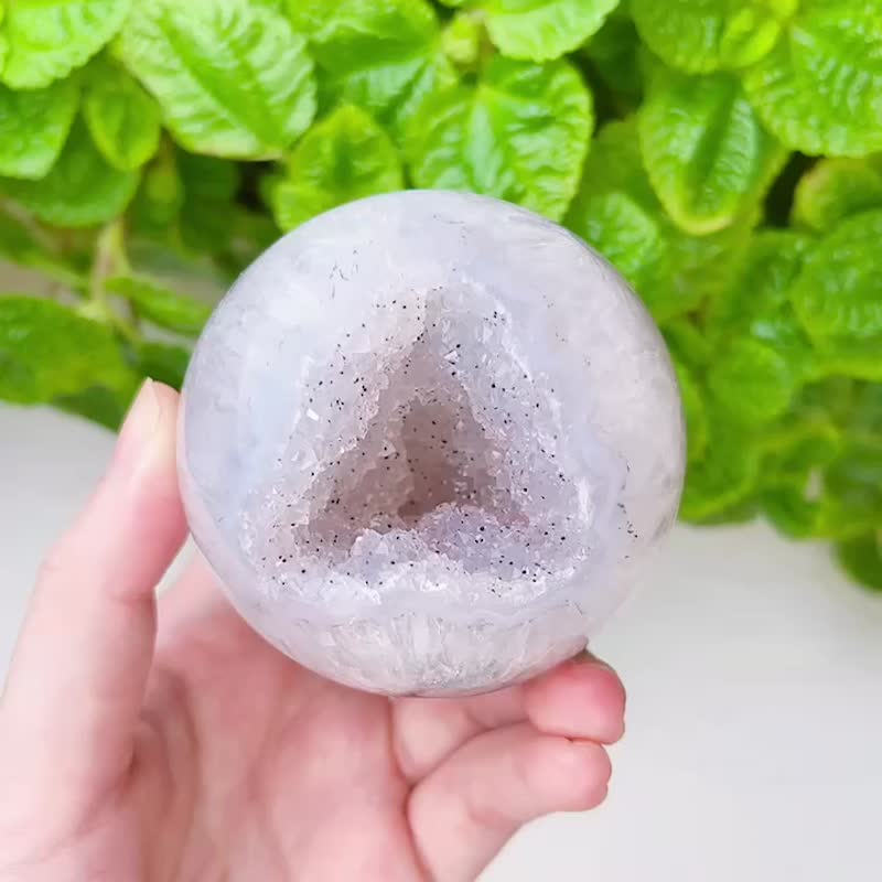 烟灰紫 竽泥西米露 开口笑玛瑙水晶 招财聚宝盆 - 摆饰 - 水晶 绿色