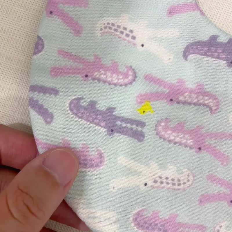 八层纱围兜兜 鳄鱼款・口水巾 - 围嘴/口水巾 - 棉．麻 蓝色