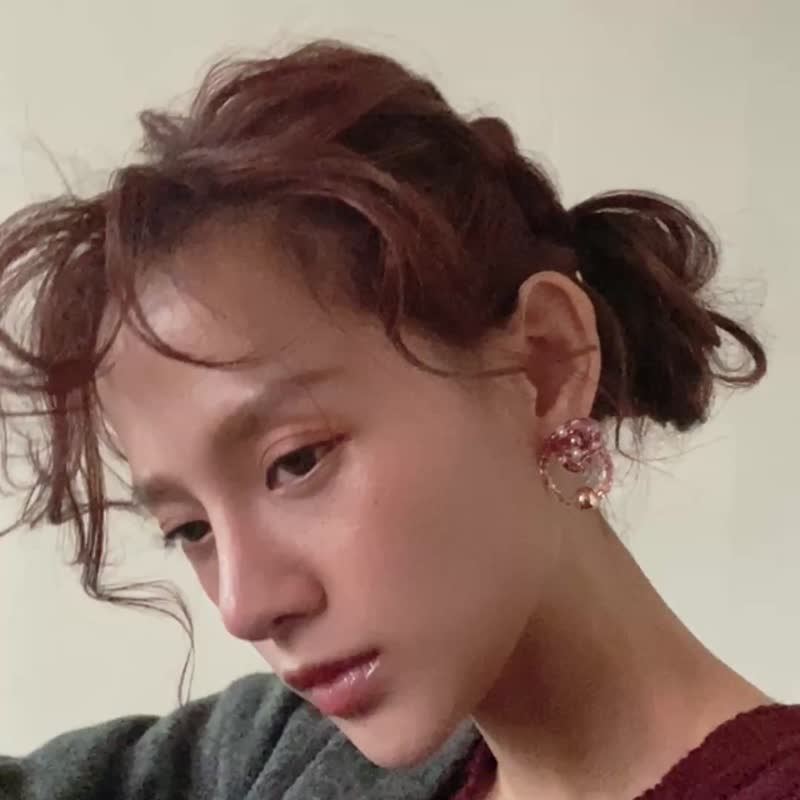 FLOAT - 石榴苏打 * 珍珠 琉璃珠 金色 透明 耳环 - 耳环/耳夹 - 铜/黄铜 