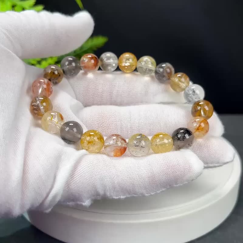 精品彩色闪灵钻手串10mm冰透闪片赫尔基蒙水晶手环女单圈平静放松 - 手链/手环 - 水晶 