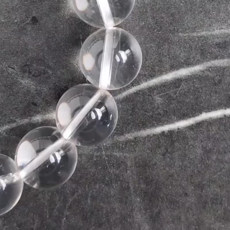 纯净透白天然白水晶手珠6mm 8mm 10mm 12mm 14mm 16mm - 手链/手环 - 水晶 透明