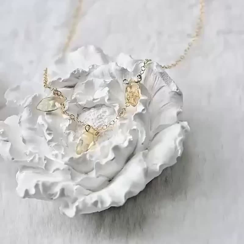 3倍黄水晶-纯手工水晶项链－财富之石、乐观、自信、新的开始 - 项链 - 水晶 金色