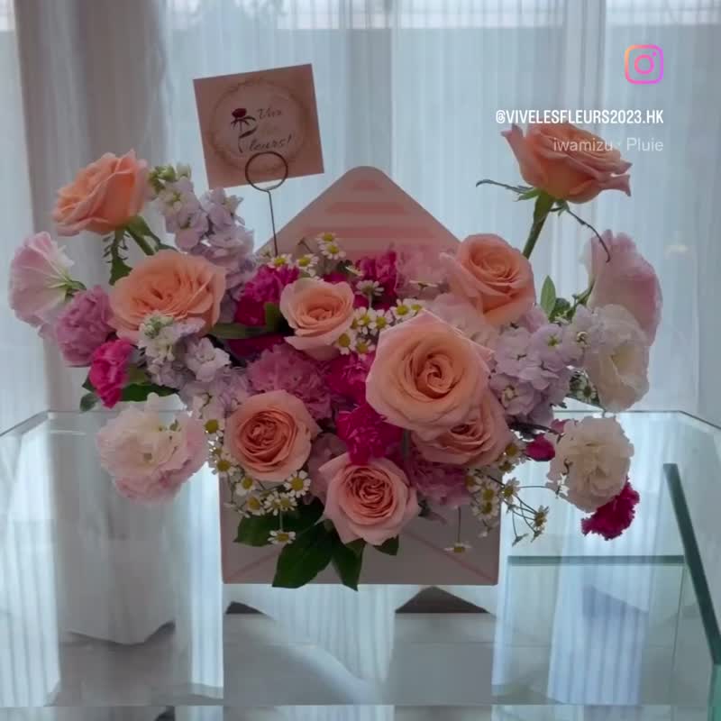 【探访/探病花盒】玫瑰洋桔梗鲜花盒Bonne Surprise (Rose ver.) - 植栽/盆栽 - 植物．花 