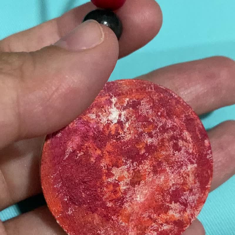 带着一个专属你的星球 星球系列-手绘木制火星项链 - 项链 - 木头 红色