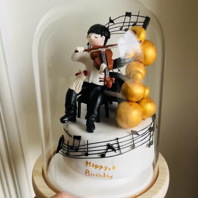 【定制+旋转音乐铃】生日礼物、退休礼物、毕业礼物、结婚礼物 - 订制画像 - 粘土 蓝色