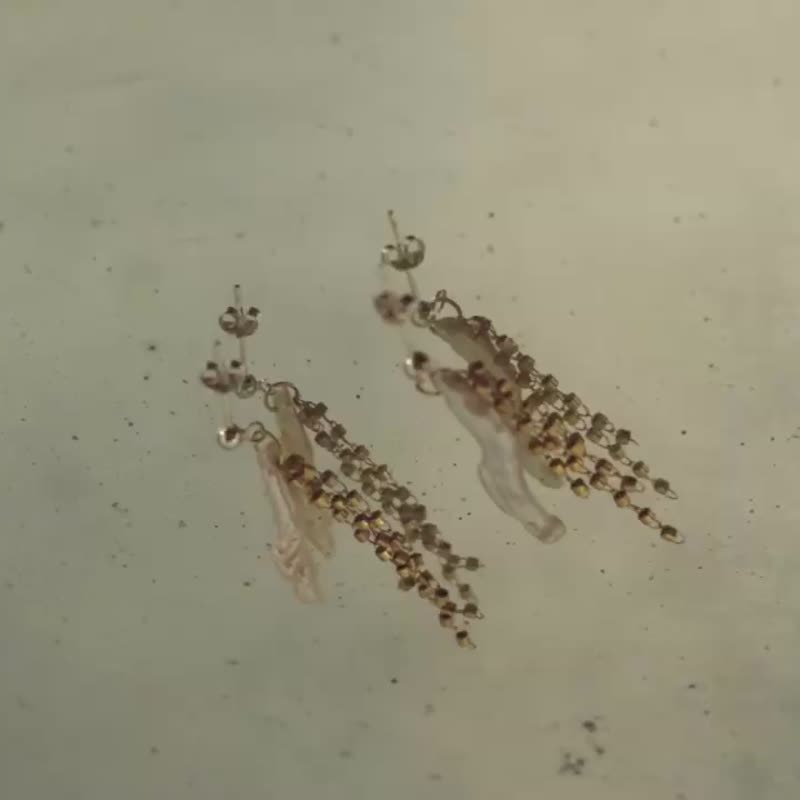 Barrocoétoilé  / 巴洛克珍珠 流星 注金 耳针 - 耳环/耳夹 - 珍珠 