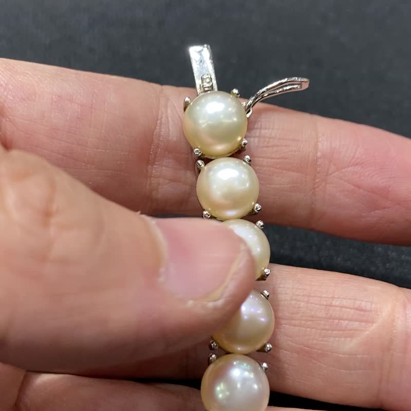 天然 珍珠 手链 印度制 925纯银 手工制 - 手链/手环 - 珍珠 