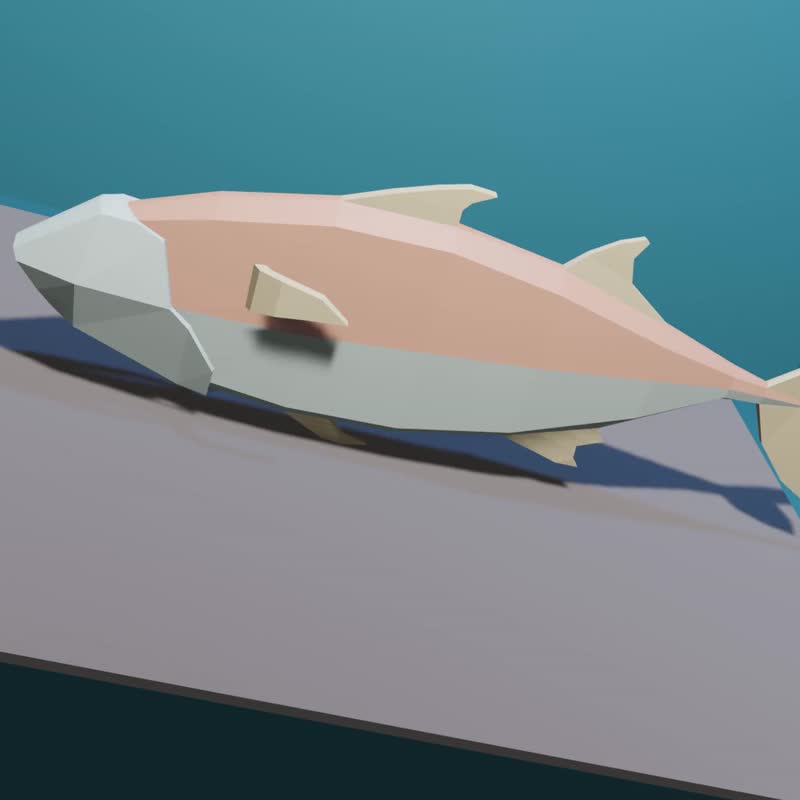 Lowpoly 风格的鱼，3D 模型，纸质对象。 - 其他数码设计 - 其他材质 