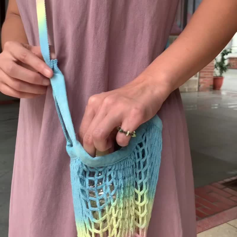 微糖 手染编织饮料提袋/手提斜背两用小包/职人手工染制 - 其他 - 棉．麻 多色
