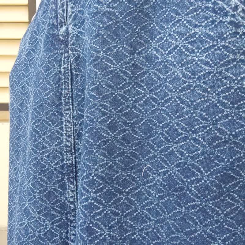 Wavy Skirt - 弹性腰靛蓝石洗 A 字裙 - 裙子 - 棉 蓝色