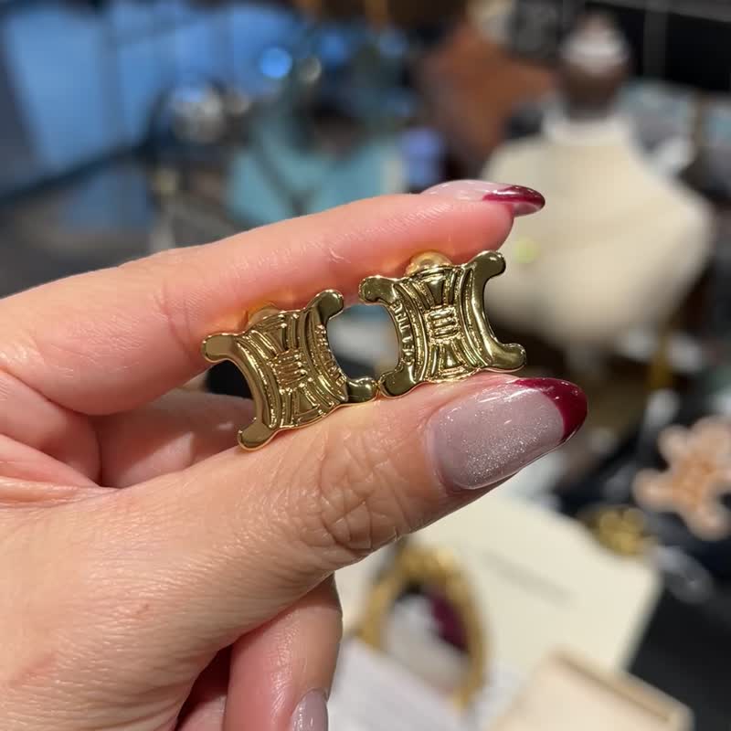 【日本中古】Vintage CELINE 90-00年代 凯旋门耳夹 - 项链 - 其他金属 金色