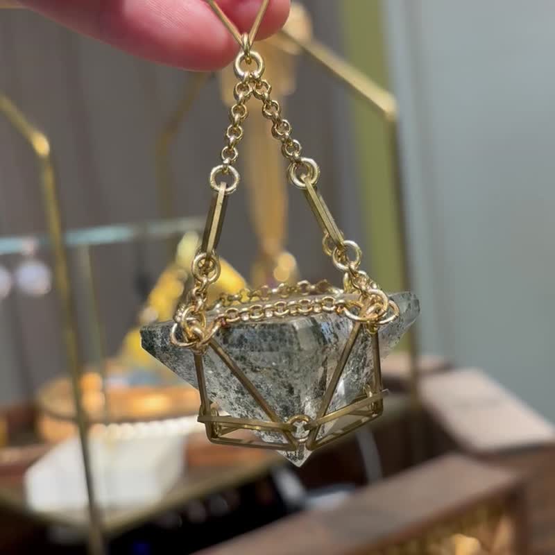 月亮灯 绿幽灵 手作 独一无二 装饰 木灯座 水晶 家居 情人节礼物 - 摆饰 - 水晶 绿色