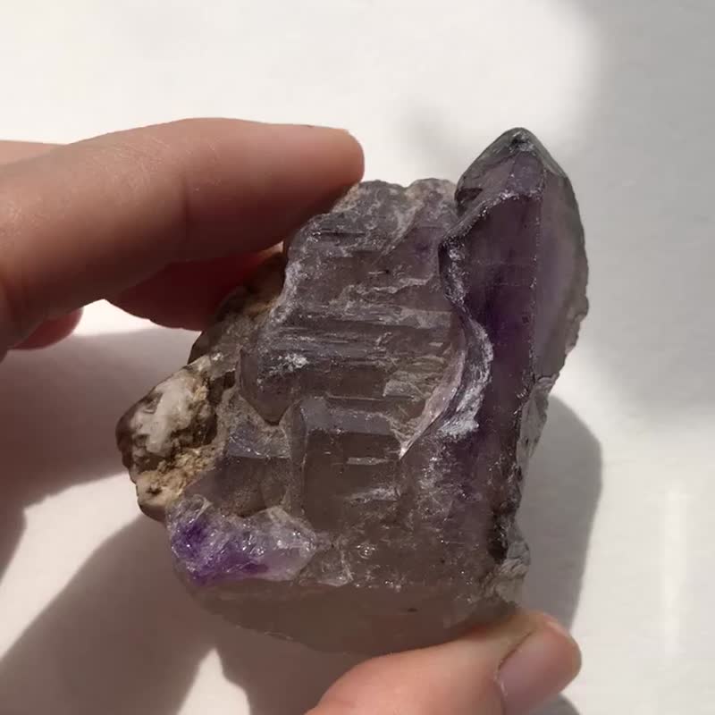 超七水晶 紫晶 紫水晶原石 城堡 骨干水晶 印记 摆件 天然原石 水 - 其他 - 水晶 紫色