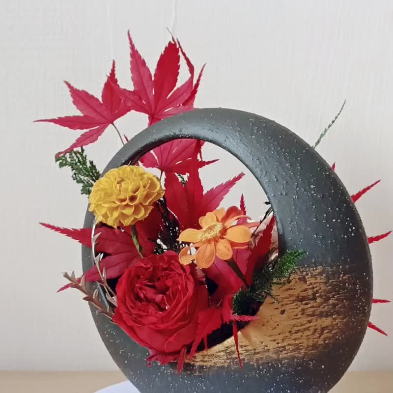 粉金永生盆花注连绳 | 达摩过年桌花开运小物开幕店面布置 a 线下取货 - 干燥花/捧花 - 植物．花 