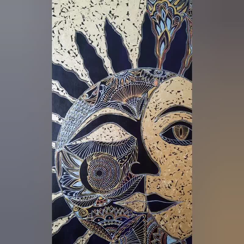 室内装饰艺术品 金箔艺术 图形绘画 方形墙壁艺术 - 墙贴/壁贴 - 其他材质 多色