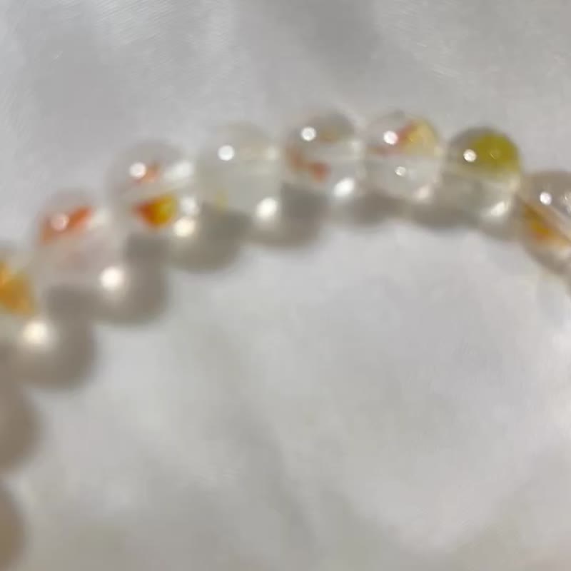 巴西 锦鲤胶花 手珠手链 锦鲤胶花 圆珠 手串 天然水晶 - 手链/手环 - 水晶 多色