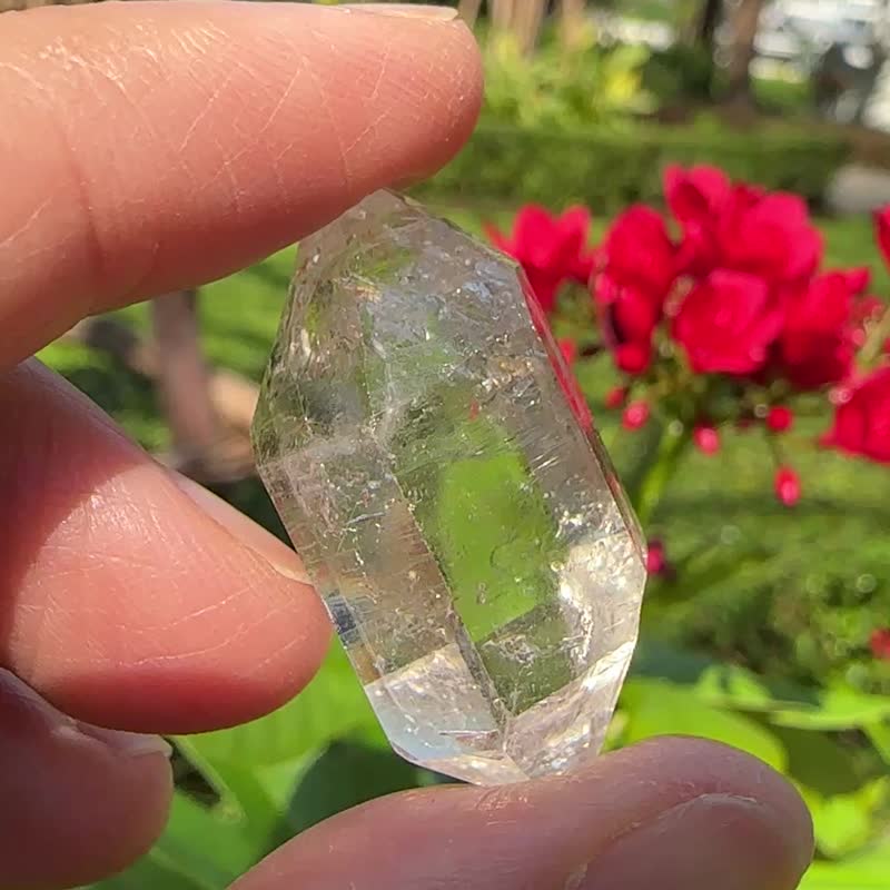 #513 一图一物/闪灵钻双尖水晶原石 天然石水晶摆件 净化心灵 - 摆饰 - 水晶 白色