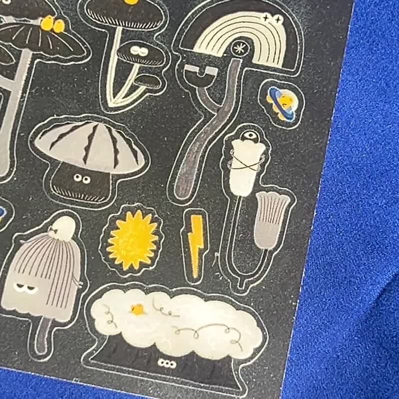 图鉴贴纸 | 厌世菇菇家族 - 贴纸 - 纸 银色