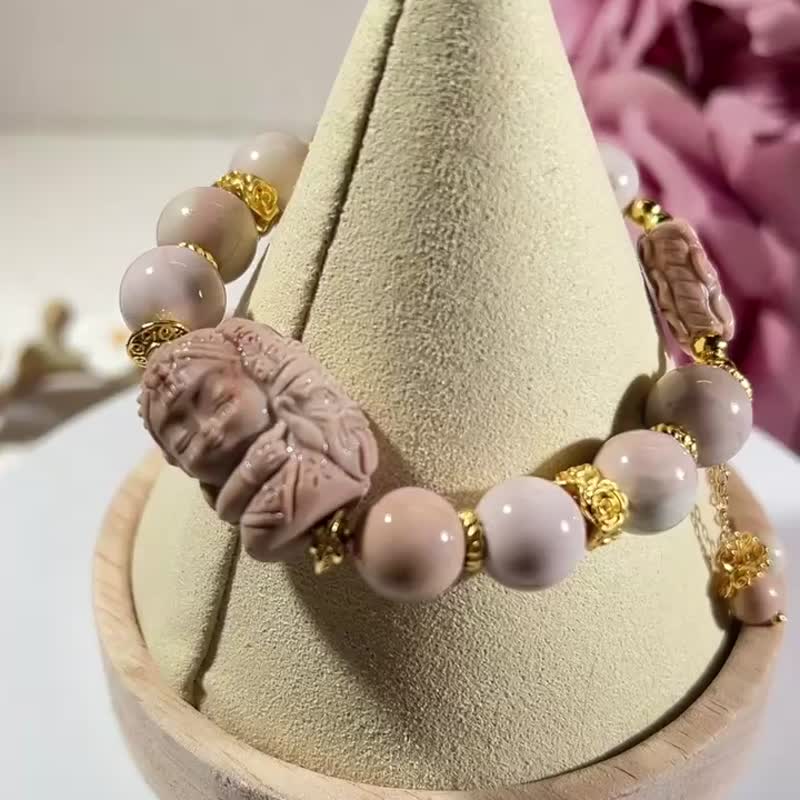 阿拉善玛瑙 嫩粉手珠手链女财神扎基拉姆-已结缘 可订购同款色系 - 手链/手环 - 玉石 