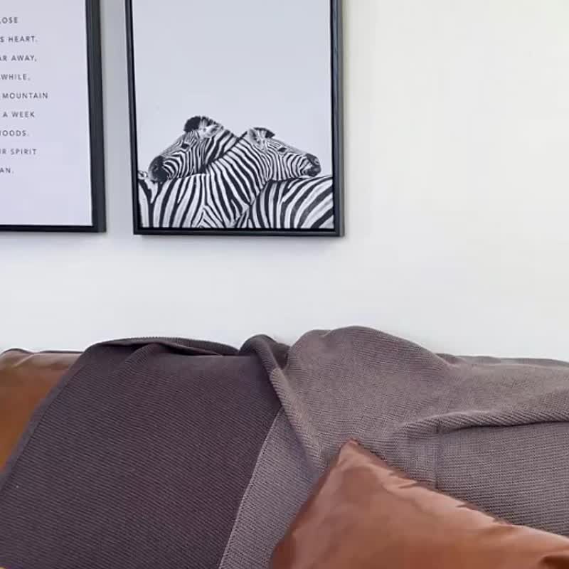 【微瑕特惠】【福利品】斑马三幅联画组合- 卧室挂画/简约风布置 - 海报/装饰画/版画 - 棉 黑色