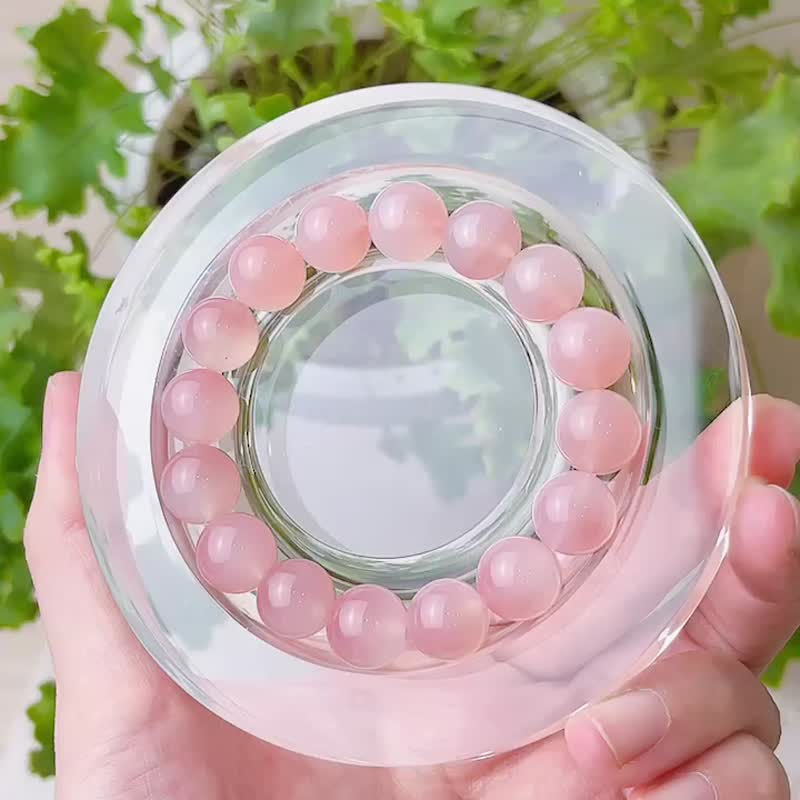 聚财超美渐层半盆 蜜桃果汁盐源玛瑙弹性手链 - 手链/手环 - 玉石 粉红色