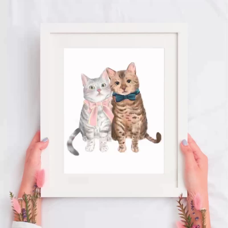 定制化 宠物 似颜绘礼物 电子档 毛小孩 猫咪 狗狗 - 电子手绘真人画像/绘画/插画 - 其他材质 